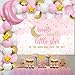Cheereveal Twinkle Twinkle Little Star Baby Shower Decorations Girl Pink White and Gold Balloon Garland Kit Star and Moon Foil Balloons Backdrop Cake Toppers - Image 4