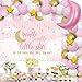 Cheereveal Twinkle Twinkle Little Star Baby Shower Decorations Girl Pink White and Gold Balloon Garland Kit Star and Moon Foil Balloons Backdrop Cake Toppers - Image 2