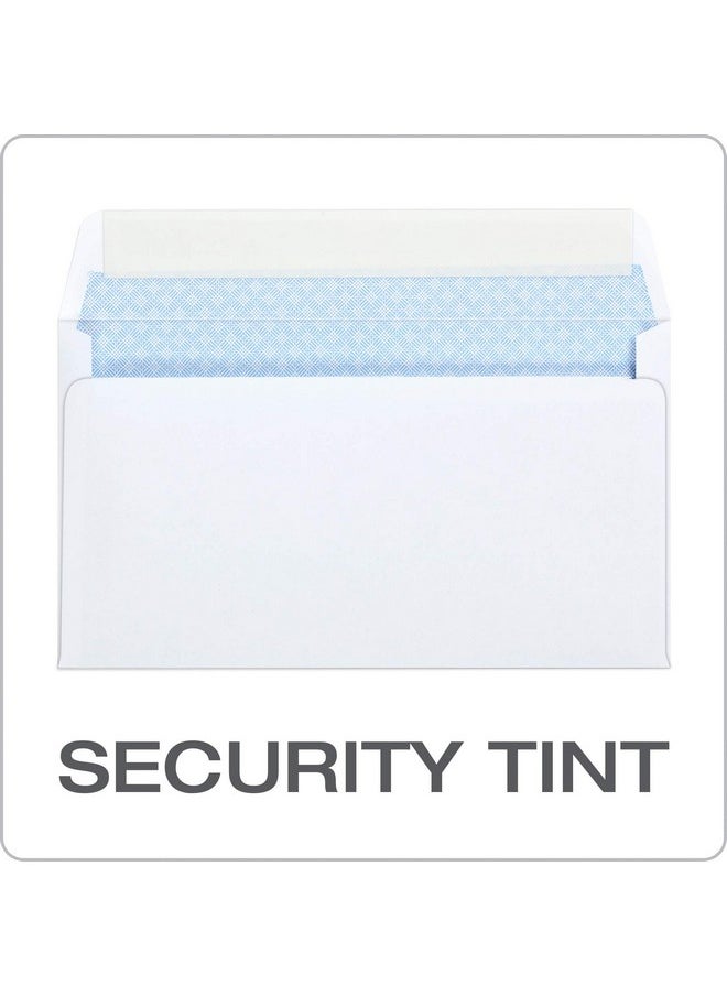 Quality Park - #6 3/4 Self-Seal Security Envelopes, Security Tint And Pattern, Redi-Strip Closure, 24-Lb White Wove, 3-5/8 X 6-1/2, 100/Box (Qua10417) - Image 1