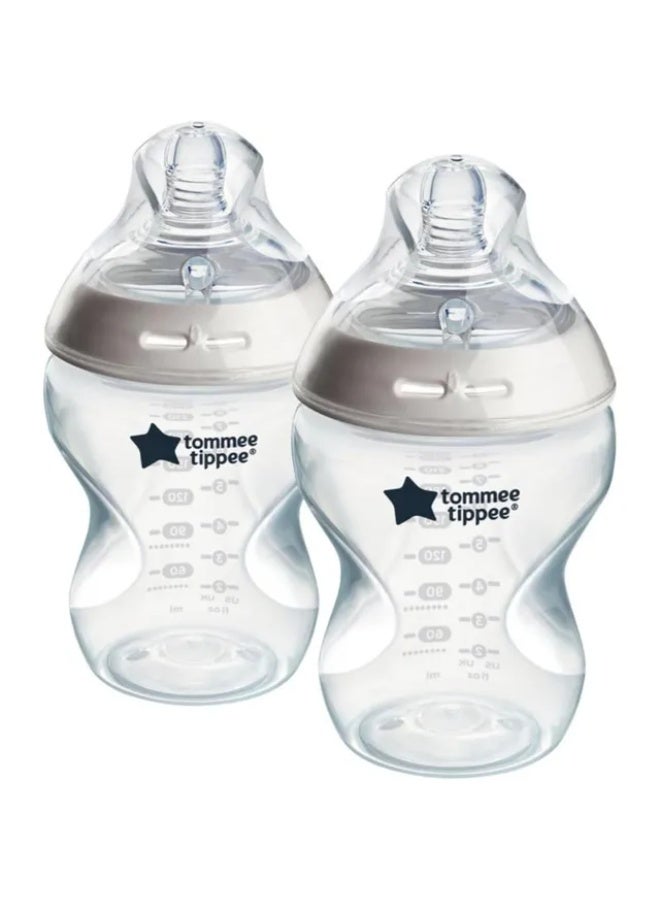 Closer to Nature Feeding Bottle 260ml - Pack of 2 - Clear