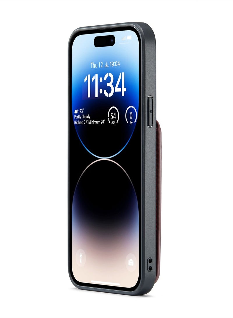 Suteni Back Cover Leather Card Slots Phone Case for iPhone - Image 2