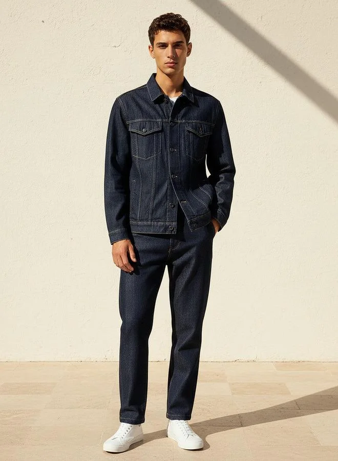 Lee Cooper BLUE Lee Cooper Men Flap Pocket Trucker Jacket for Men | Best Price UAE
