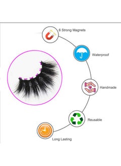 DAODER DAODER Wispy Magnetic Eyelashes Natural Magnetic Lashes Dramatic Magnetic False Eyelashes long with 4 Magnetic Eyeliner Kit 10 Various Magnetic Fake Eyelashes Strip with 6 Magnets Reusable  - Image 2