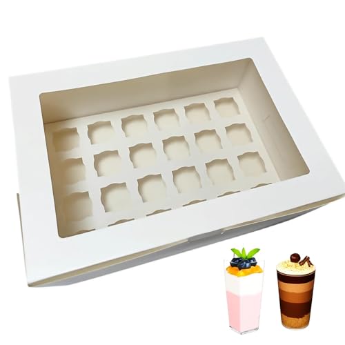 JRWTY Dessert Shooter Boxes, 6-Pack, Holds 24 Count 3 oz Dessert Shooters, Food-Grade Carrier Containers - Image 1