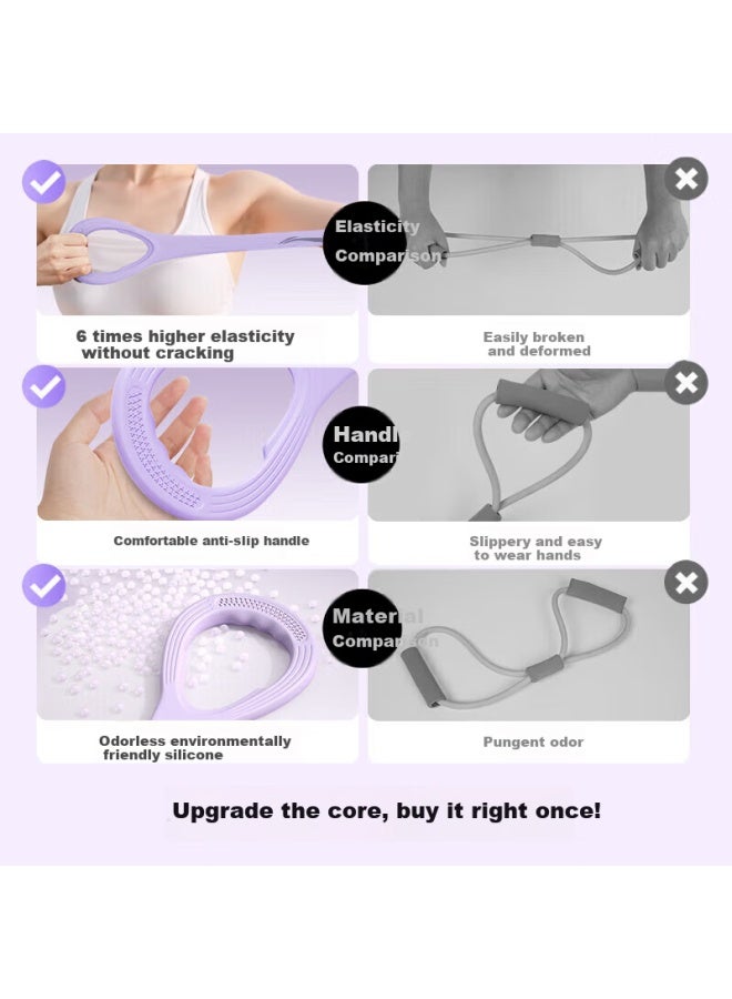 Li-Ning Li-ning 8-shaped Resistance Band Stretch Band Pull Rope Eight-shaped Stretch Ring Open Back Shoulder Female Back Training Equipment 15kg Purple - Image 3