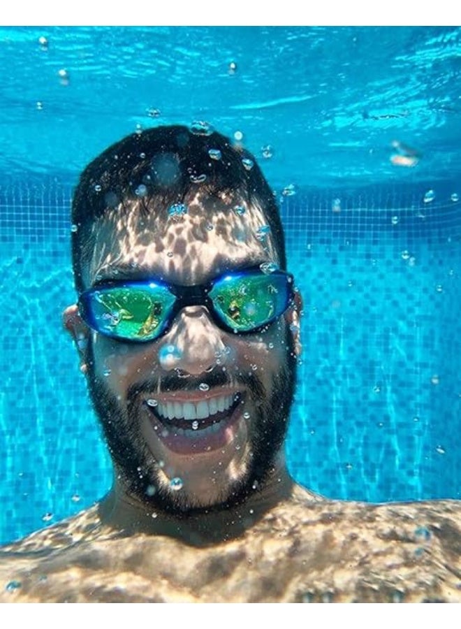 Jourvent 5-in-1 Anti-Fog Pro Swim Goggles Set for Adults with Silicone Swim Cap, Anti-Fog UV Protection,  Clear Vision, 180° Panoramic，Durable PC Material - Waterproof Swimming Accessories Kit with Carry Case, Nose Clip, & Earplugs, Age 14+  - Image 2