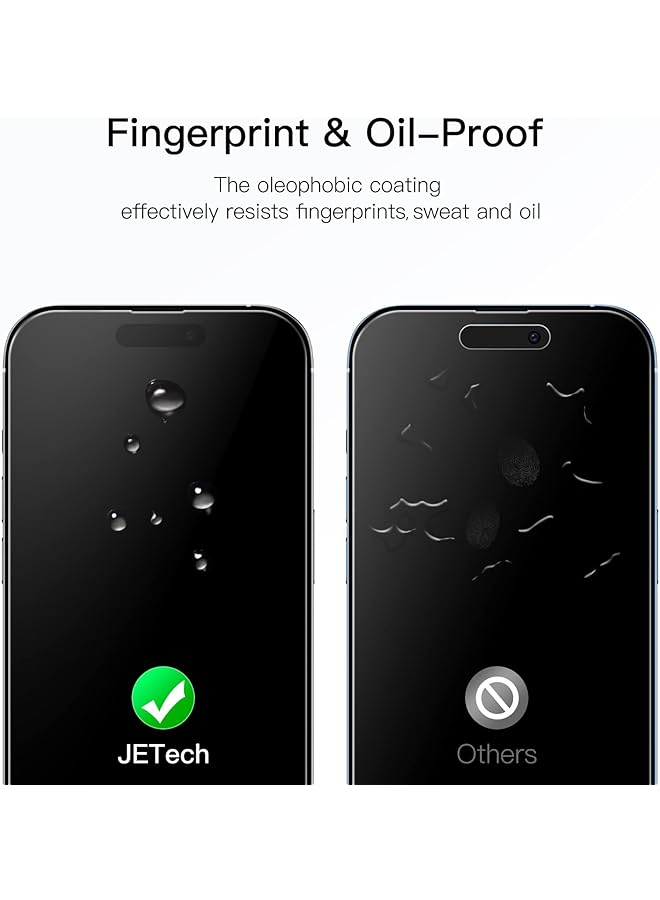 جي تيك واقي شاشة بتغطية كاملة لهاتف آيفون 14 برو ماكس مقاس 6.7 بوصة، مصنوع من زجاج مقوى 9H، جراب صديق للبيئة، شفاف عالي الدقة، عبوة من 3 قطع - Image 5