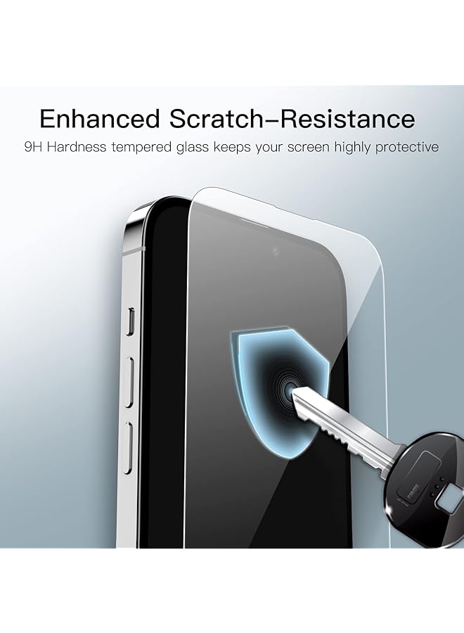 جي تيك واقي شاشة بتغطية كاملة لهاتف آيفون 14 برو ماكس مقاس 6.7 بوصة، مصنوع من زجاج مقوى 9H، جراب صديق للبيئة، شفاف عالي الدقة، عبوة من 3 قطع - Image 4