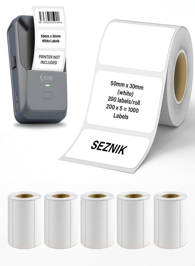 Seznik Thermal Lables, 50mmx30mm Labels, 2 inch Self-Adhesive Thermal Labels for Thermal Printer [Printer NOT Included] (50mmx30mm - 1000 Lables) - Image 1