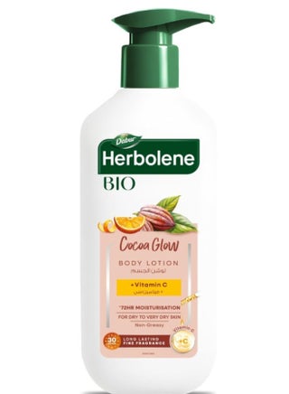 Dabur Herbolene Cocoa Glow Body Lotion for Dry to Very Dry Skin - 400ml | 72H Moisture Care | Enriched with Vitamin C | 30H Long Lasting Fine Fragrance | Non-Greasy