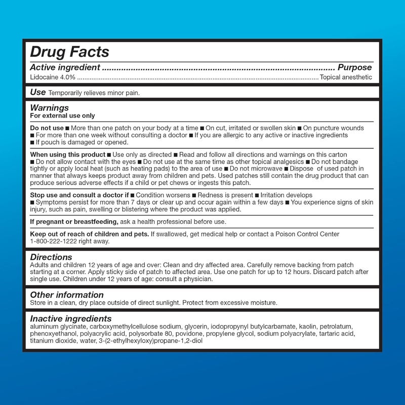 Care Maximum Strength OTC Pain Relief 4 Lidocaine Patch 39 x 55 15Count Box Previously HealthWise - Image 2