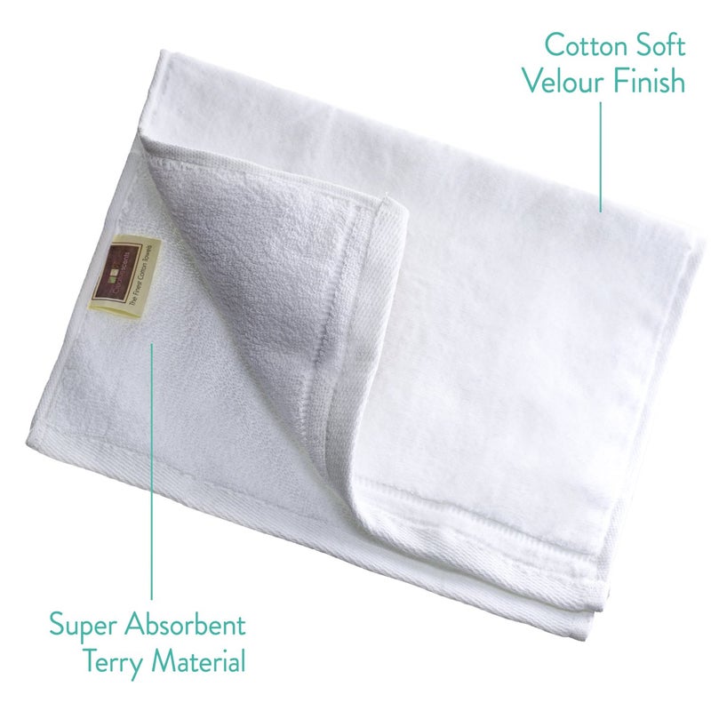 Creative Scents Monogrammed Towels Fingertip, Personalized Gift, 11 x 18 Inches - Set of 4- Silver Embroidered Towel - Extra Absorbent 100% Cotton- Soft Velour Finish - For Bathroom/ Kitchen/ Spa- Initial F (White) - Image 5