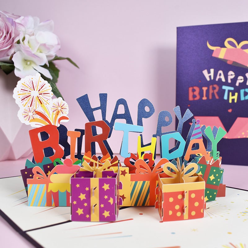 New Creative Birthday Card Happy Birthday Handmade Paper Carving Universal Birthday Card - Image 2