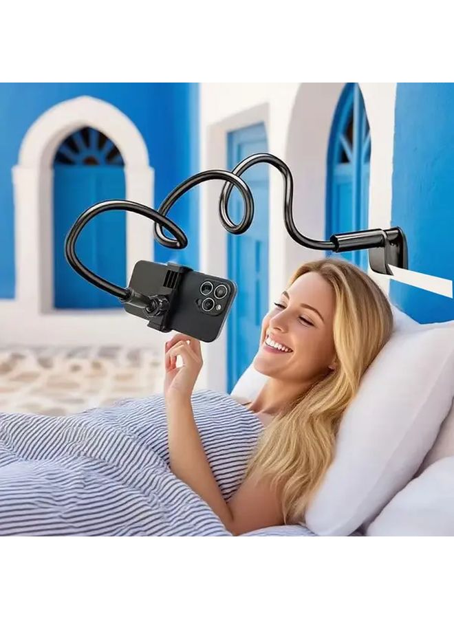 حامل هاتف دوار 360 درجة قابل للتعديل أسود مرن تصميم متين قابل للتثبيت في أي وضع - Image 2