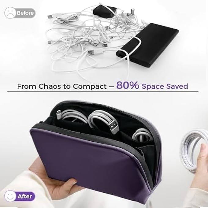 Dream WATERPROOF CABLE ORGANISER BAG - DURABLE TRAVEL ORGANISER POUCH FOR TECH ACCESSORIES, CHARGERS, AIRPODS, USB CABLES | COMPACT MULTI-POCKET DESIGN, DAILY COMMUTE & TRAVEL ESSENTIALS STORAGE CASE - Image 3