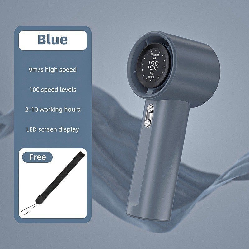 Mini USB charging fan, Type-C fast charging interface, 100-level wind speed adjustment, 4000mAh (up to 6 hours of cooling effect) portable cooling fan suitable for pockets, travel, and offices | Silent, dark blue - Image 1