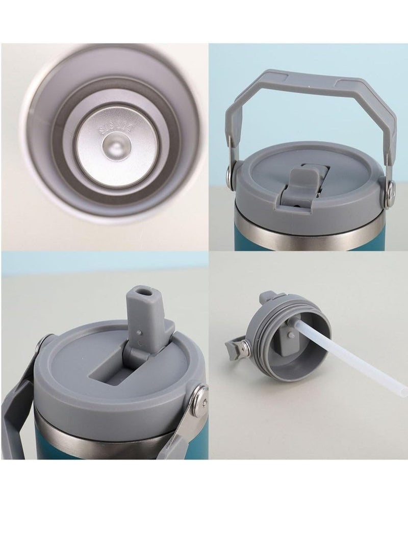 JAJEEK Stainless Steel Tumbler with Handle & Straw Lid | Vacuum Insulated Water Bottle with Leak-Resistant Flip Lid | Reusable Cup for Home, Office, Car, or Travel – Keeps Drinks Hot or Cold - Image 3