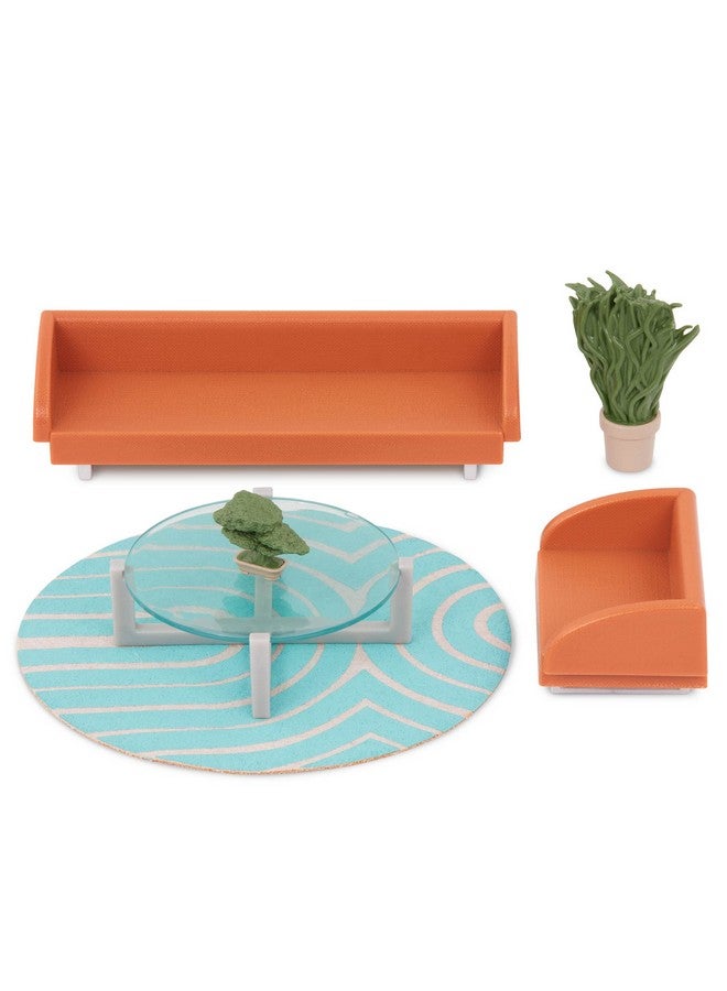 LORI Mini Boy Doll & Toy Living Room Furniture6Inch Boy Doll & Dollhouse Accessoriessofa Armchair Coffee Table Rug Plantsplay Set For Kids3 Years +Miguel'S Lounge Set - Image 3