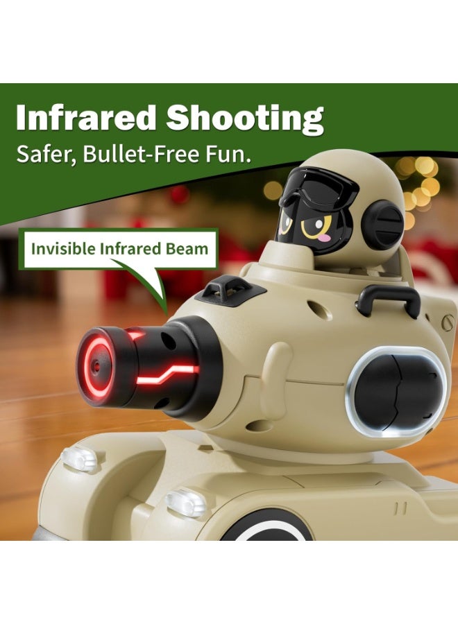 BlueFire 2 Pack Cartoon RC Battle Tanks with Laser Tag & Ejection Feature | Remote Control Shooting Tank Toys with LED Health Bar, Rechargeable Batteries & Multiplayer Battle Set for Kids 6–12 | Christmas & Birthday Gift for Boys & Girls - Image 4