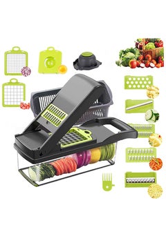 Vegetable Chopper 12 In 1 Slicer Chopper And Grater Multi-Function Adjustable Manual Food Chopper Slicer Vegetable Chopper - Dark Gray