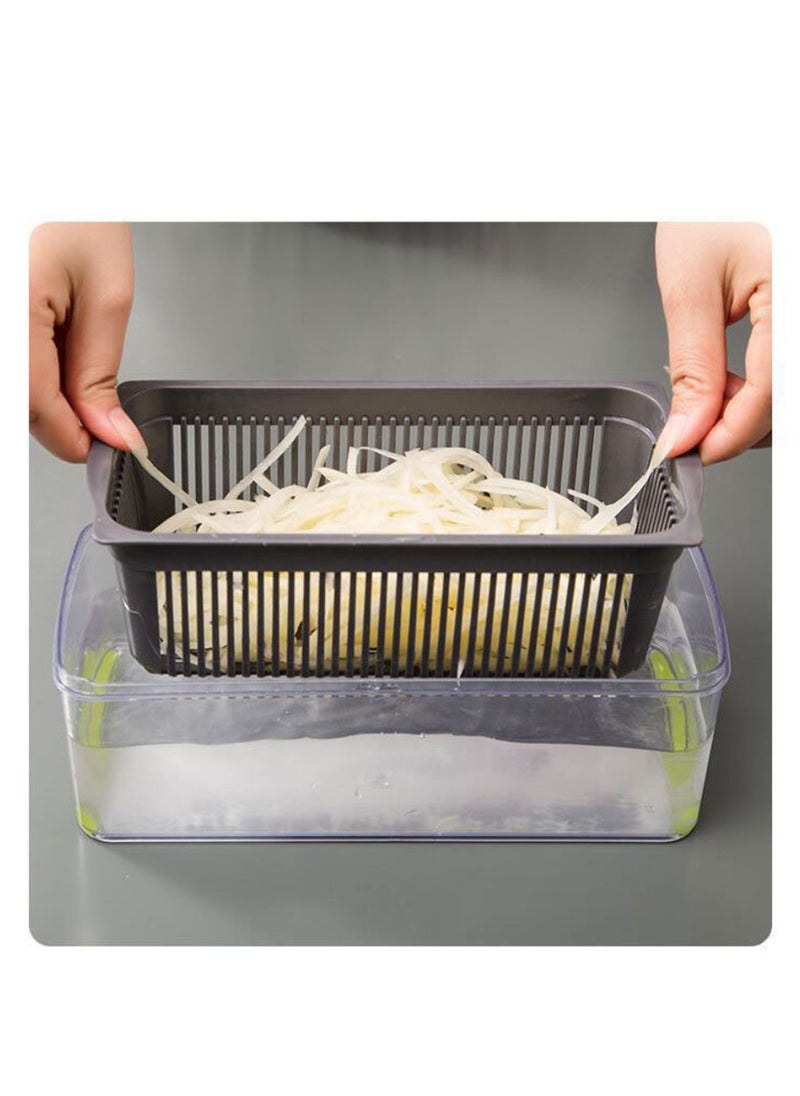 Arabest - Vegetable Chopper 12 In 1 Slicer Chopper And Grater Multi-Function Adjustable Manual Food Chopper Slicer Vegetable Chopper - Dark Gray - Image 1