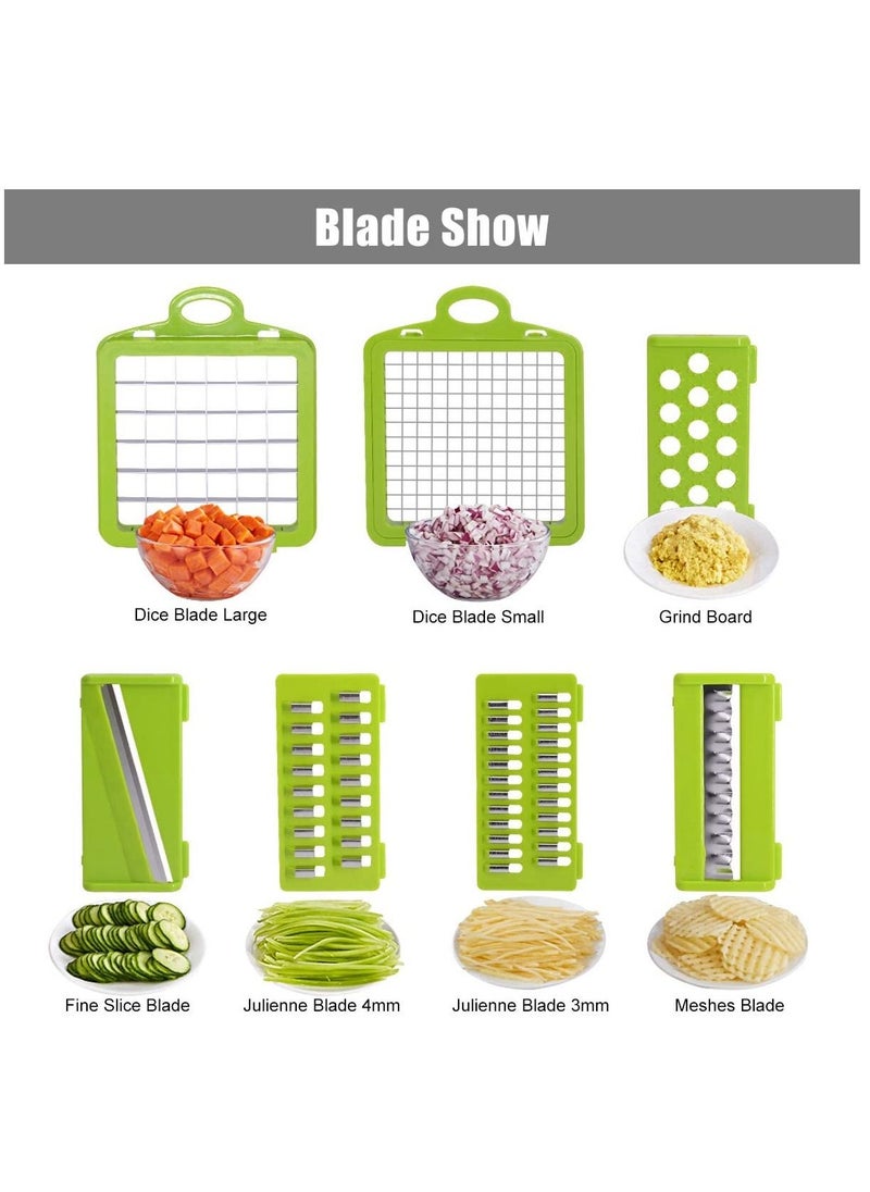 Arabest - Vegetable Chopper 12 In 1 Slicer Chopper And Grater Multi-Function Adjustable Manual Food Chopper Slicer Vegetable Chopper - Dark Gray - Image 1