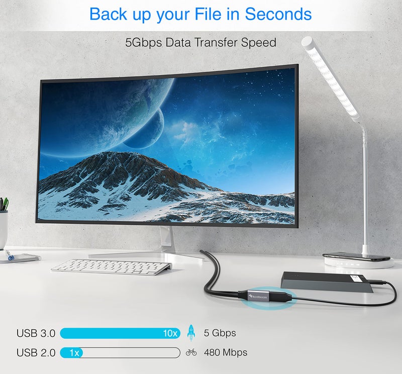 BlueRigger USB 3.0 Extension Cable (32FT - 10M, Active, 5 Gbps, Type A Male to Female Adapter Cord) - Long USB Repeater Extender for VR Headset, Printer, Hard Drive, Flash Drive, Keyboard, Mouse, Xbox - Image 2
