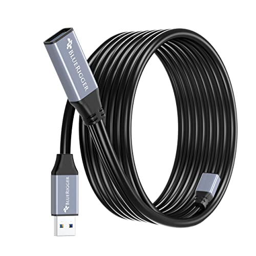 BlueRigger USB 3.0 Extension Cable (32FT - 10M, Active, 5 Gbps, Type A Male to Female Adapter Cord) - Long USB Repeater Extender for VR Headset, Printer, Hard Drive, Flash Drive, Keyboard, Mouse, Xbox - Image 1