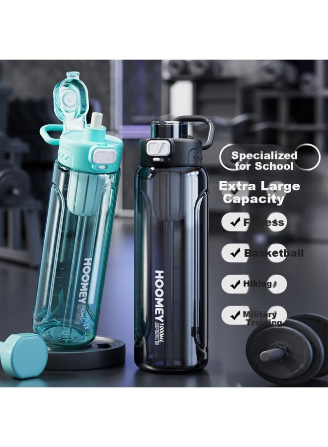 Hoomey Large Capacity Tritan Water Bottle With Straw For Men, Sports And Students, Plastic High Temperature Resistant Cup For School And Summer - Image 4