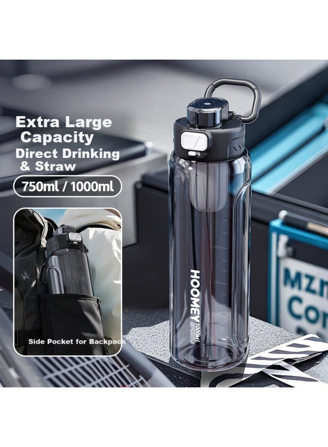 Hoomey Large Capacity Tritan Water Bottle With Straw For Men, Sports And Students, Plastic High Temperature Resistant Cup For School And Summer - Image 3