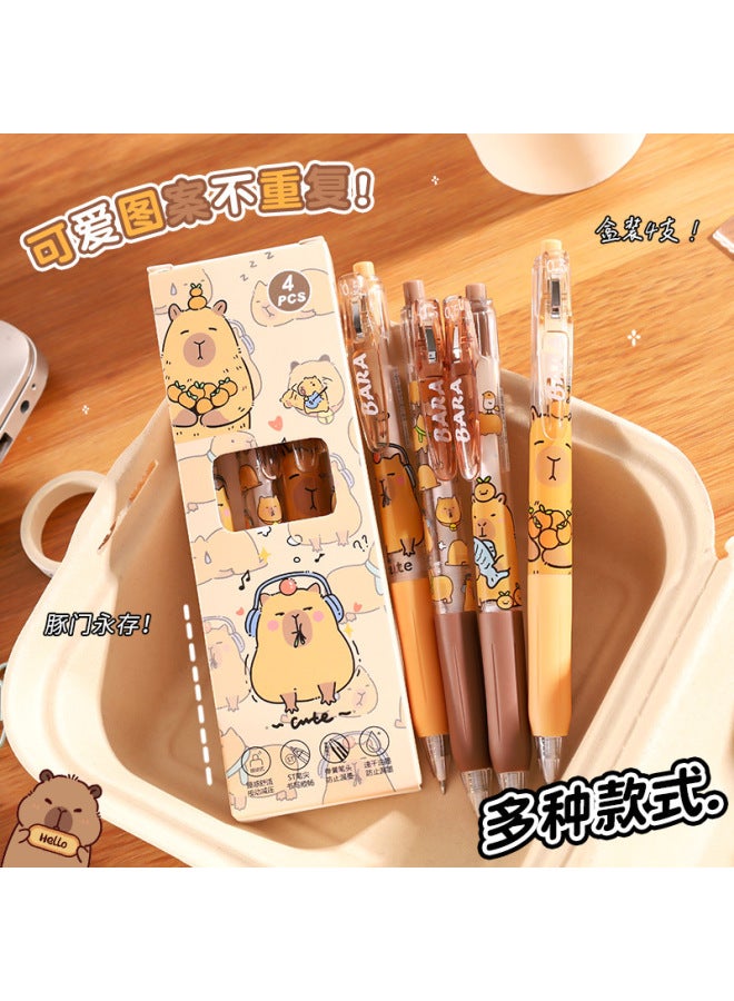 HELPS Kapibala Press Pen St Head Quick-drying High-value Capybara Gel Pen Set 0.5mm Black Brush Pen - Image 2