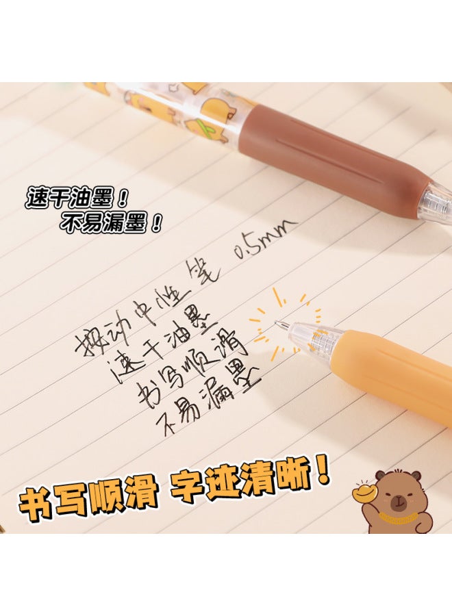 HELPS Kapibala Press Pen St Head Quick-drying High-value Capybara Gel Pen Set 0.5mm Black Brush Pen - Image 3