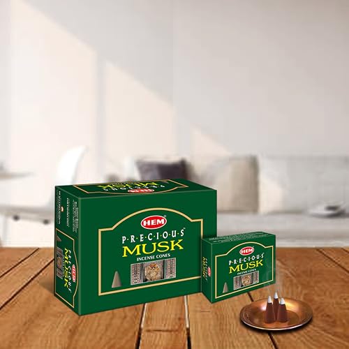 Hem Precious Musk Incense Cones | Charcoal-Free | Handcrafted Low-Smoke Cones for Home Freshness, Positive Energy, Yoga, Meditation & Pooja | Long Burn Time (25-30 Min) | Pack of 120 Cones - Image 2