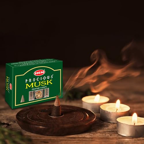 Hem Precious Musk Incense Cones | Charcoal-Free | Handcrafted Low-Smoke Cones for Home Freshness, Positive Energy, Yoga, Meditation & Pooja | Long Burn Time (25-30 Min) | Pack of 120 Cones - Image 3