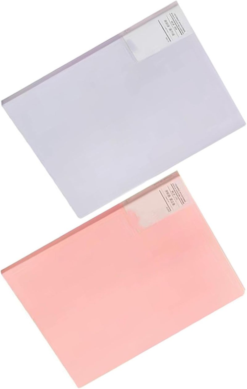Operitacx A4 Plastic File Folders 30-Page Document Holders Multi-Function Expanding File Storage for Office and School, Soft Purple and Dusty Pink, 2pcs - Image 1