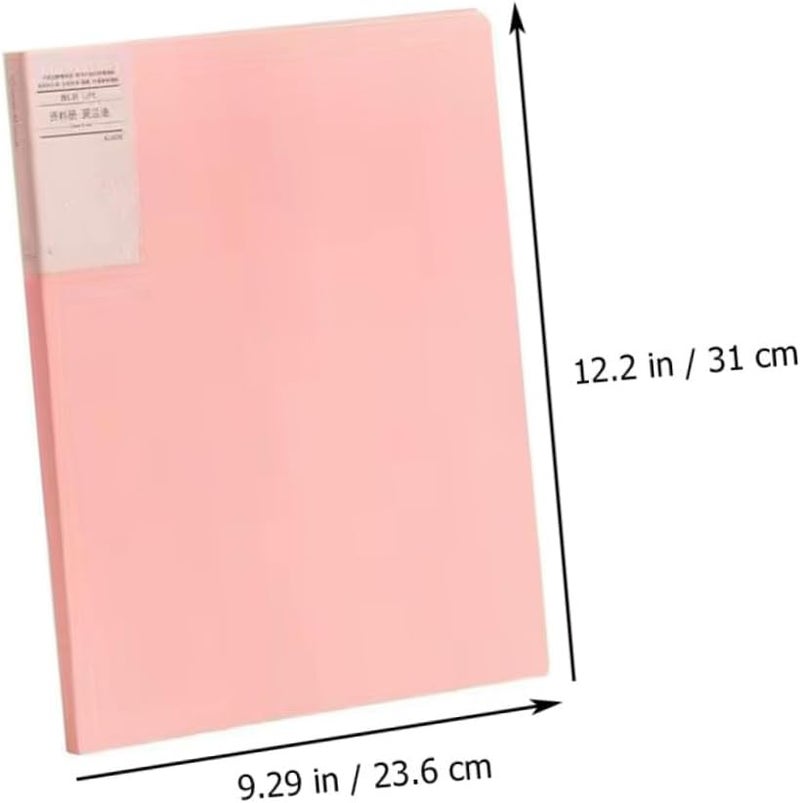 Operitacx A4 Plastic File Folders 30-Page Document Holders Multi-Function Expanding File Storage for Office and School, Soft Purple and Dusty Pink, 2pcs - Image 2