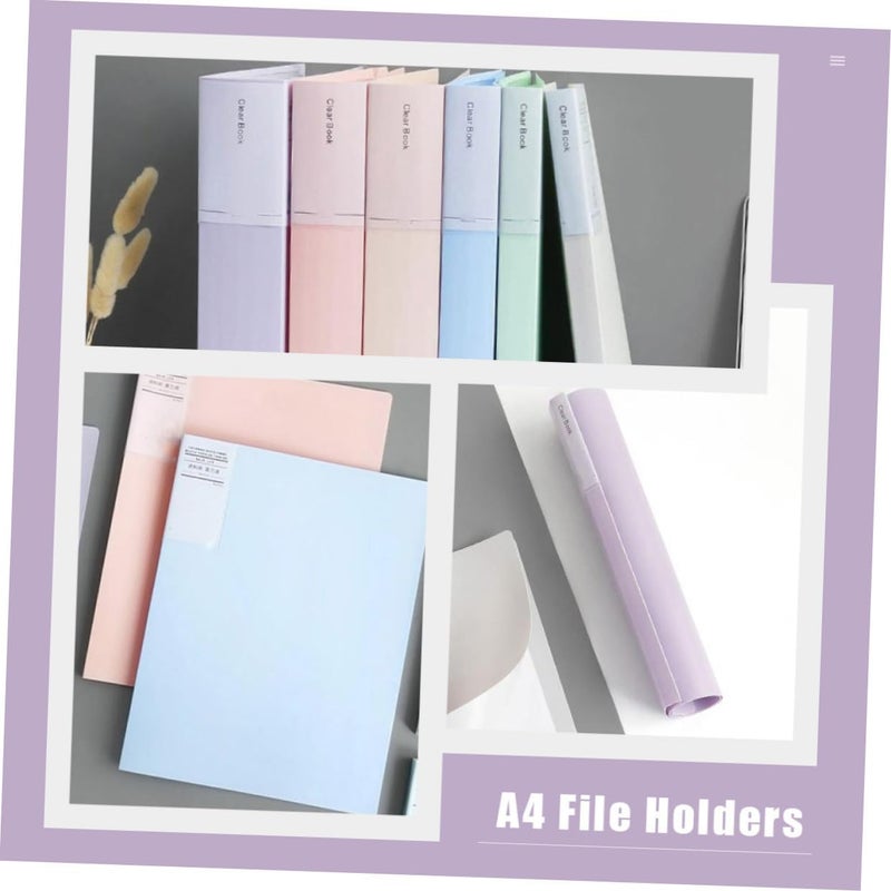 Operitacx A4 Plastic File Folders 30-Page Document Holders Multi-Function Expanding File Storage for Office and School, Soft Purple and Dusty Pink, 2pcs - Image 3
