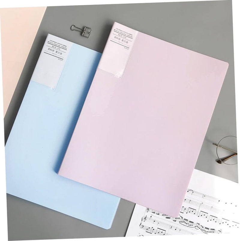 Operitacx A4 Plastic File Folders 30-Page Document Holders Multi-Function Expanding File Storage for Office and School, Soft Purple and Dusty Pink, 2pcs - Image 4