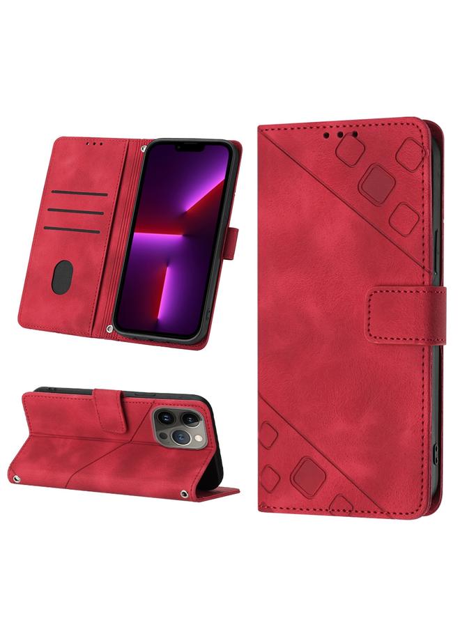 اس-توب جراب لهاتف iPhone 13 Pro مصنوع من الجلد المنقوش بملمس الجلد - Image 1