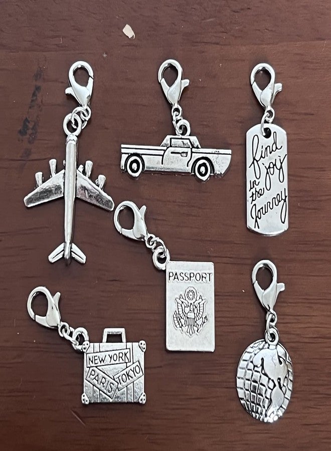 AMOBESTER Airplane Clip on Charm Journey Passport Luggage Earth Raceing Charms Clasp on Charms for Chain Necklaces Bracelets - Image 2