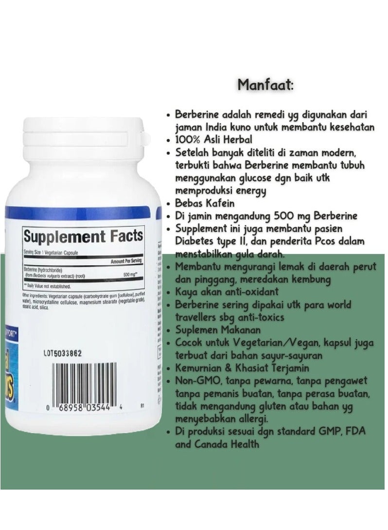 Natural Factors WellBetX Berberine 500 mg for Cardiovascular Health Support and Maintains Blood Sugar 60 Vegetarian Capsules - Image 5