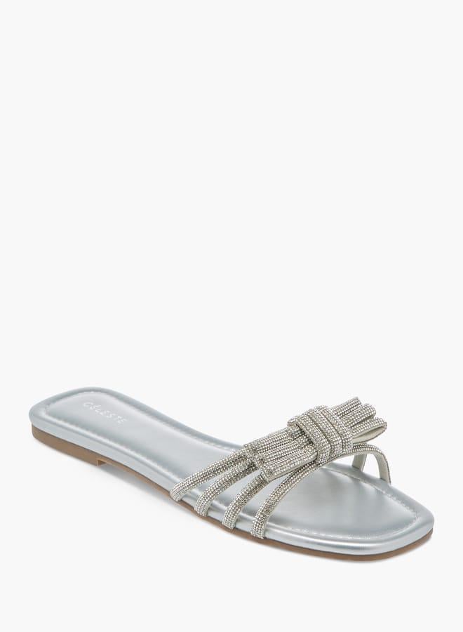 سيليست صنادل نسائية مسطحة مزينة بفيونكة - Image 1