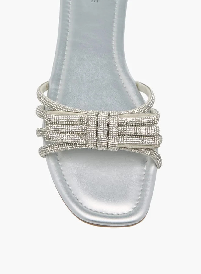 Celeste Women's Embellished Bow Detail Slip-On Flat Sandals