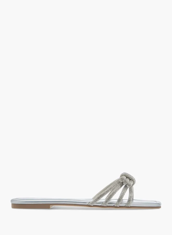 Celeste Women's Embellished Bow Detail Slip-On Flat Sandals