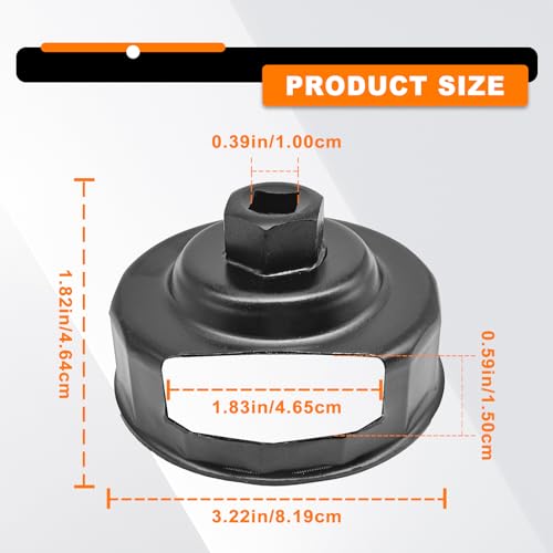 BSAMZO Oil Filter Wrench Tool for harley Oil Filter Cap Removal Tool Socket For 19842021 Harley Davidson Motorcycle Oil Change Filters with 76 x 14 Flutes Except 15later XG - Image 3