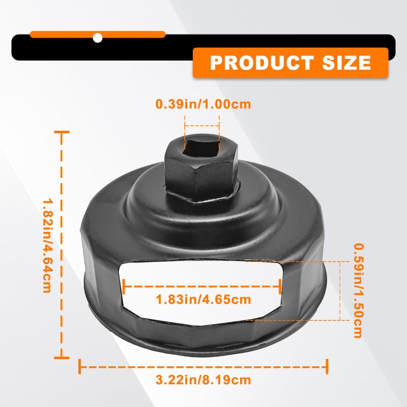 BSAMZO Oil Filter Wrench Tool for harley Oil Filter Cap Removal Tool Socket For 19842021 Harley Davidson Motorcycle Oil Change Filters with 76 x 14 Flutes Except 15later XG - Image 4