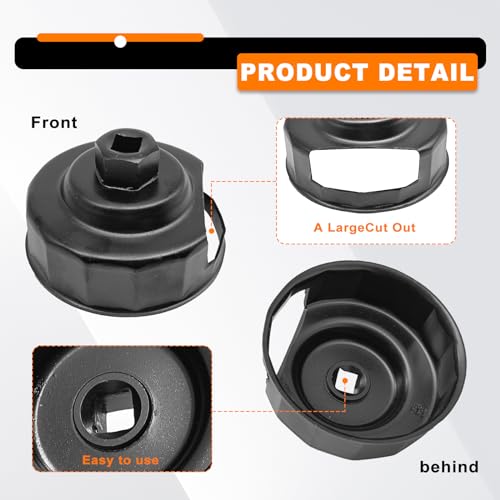 BSAMZO Oil Filter Wrench Tool for harley Oil Filter Cap Removal Tool Socket For 19842021 Harley Davidson Motorcycle Oil Change Filters with 76 x 14 Flutes Except 15later XG - Image 5