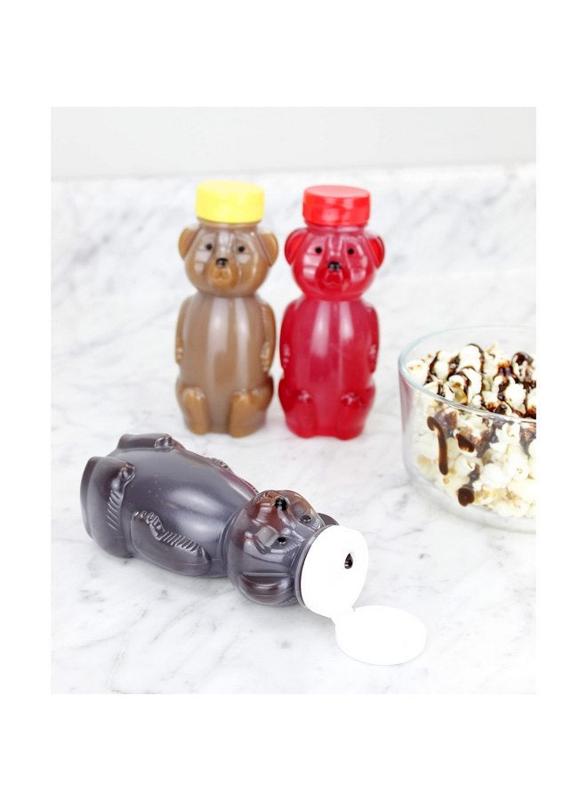 Cornucopia Brands Honey Bear Straw Cups (3-Pack, Colored Lids), 8-Ounce Therapy Sippy Bottles w/Flexible Straws and Colored Lids - Image 2