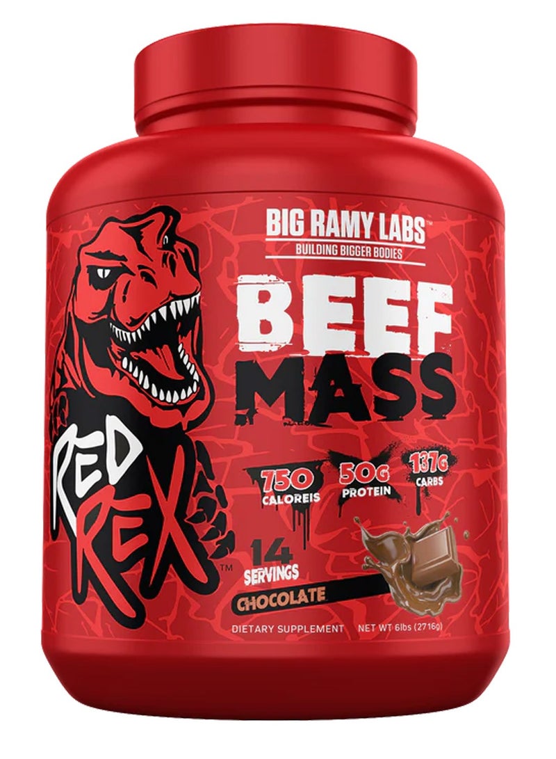 Red Rex Beef Mass Gainer, High Calories, Chocolate, 6 LB