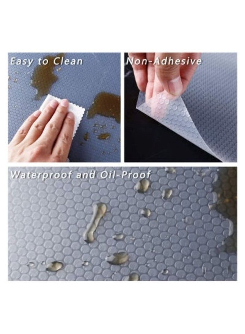 كيلا 2 لفات بطانة مطبخ PVC مانعة للانزلاق، بطانة أرفف مقاومة للبقع للأدراج (45 سم * 5 م لكل منهما) - Image 4